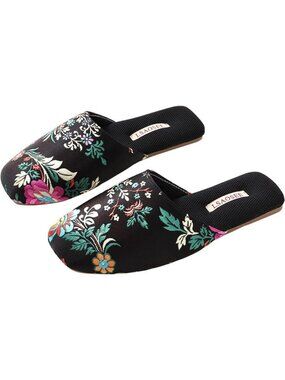 Embroidered Silk Slippers | Luxurious Comfort & Style for Home or Travel
